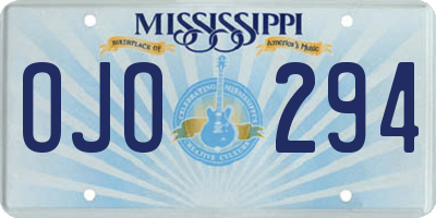 MS license plate OJO294