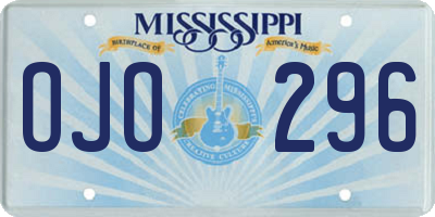 MS license plate OJO296