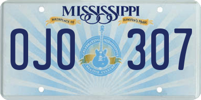 MS license plate OJO307