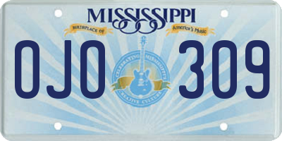 MS license plate OJO309