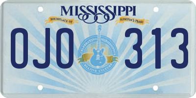 MS license plate OJO313