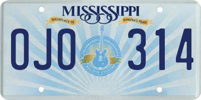 MS license plate OJO314