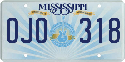 MS license plate OJO318