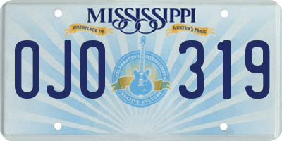 MS license plate OJO319