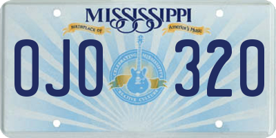 MS license plate OJO320