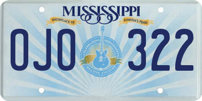 MS license plate OJO322