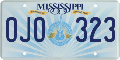 MS license plate OJO323