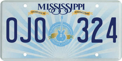 MS license plate OJO324