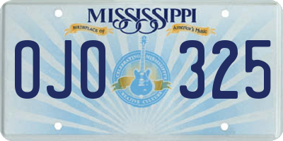MS license plate OJO325