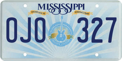 MS license plate OJO327