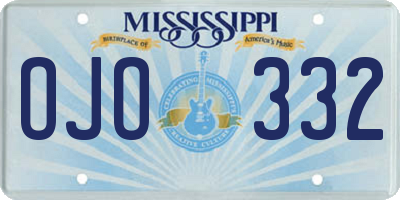 MS license plate OJO332