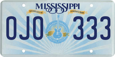 MS license plate OJO333