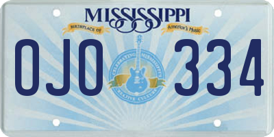 MS license plate OJO334