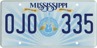 MS license plate OJO335