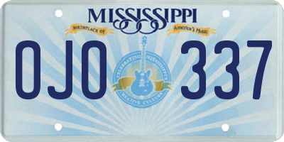 MS license plate OJO337