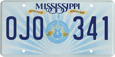 MS license plate OJO341