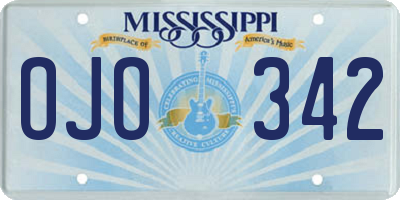 MS license plate OJO342