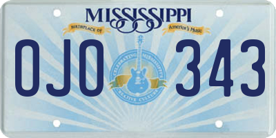 MS license plate OJO343