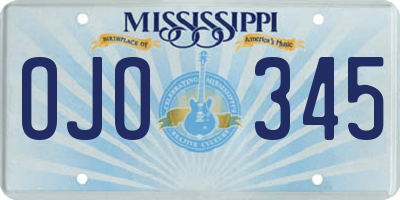 MS license plate OJO345