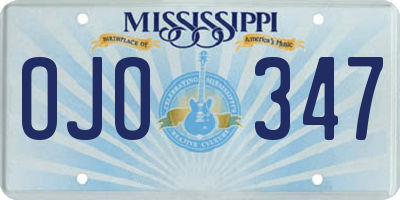 MS license plate OJO347