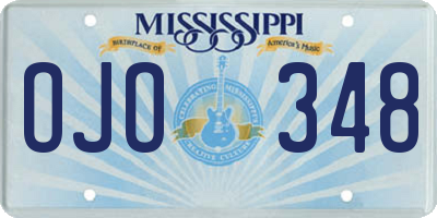 MS license plate OJO348