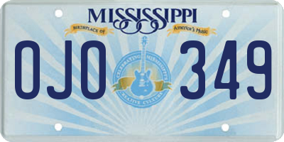 MS license plate OJO349