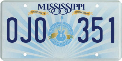 MS license plate OJO351