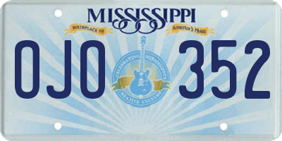 MS license plate OJO352
