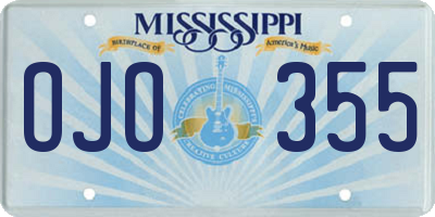 MS license plate OJO355