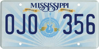 MS license plate OJO356