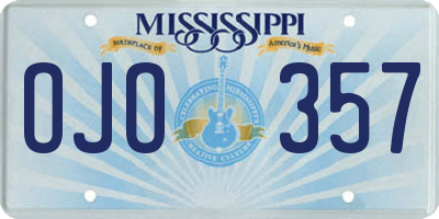 MS license plate OJO357
