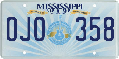 MS license plate OJO358