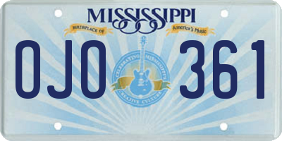 MS license plate OJO361