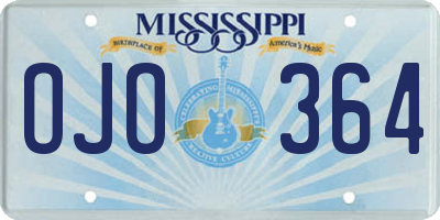MS license plate OJO364