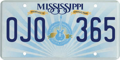 MS license plate OJO365