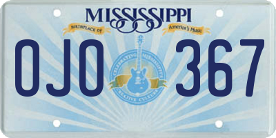 MS license plate OJO367