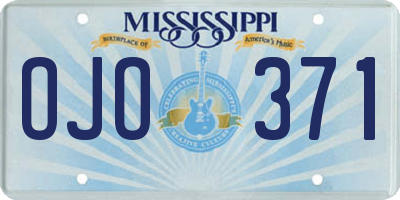 MS license plate OJO371