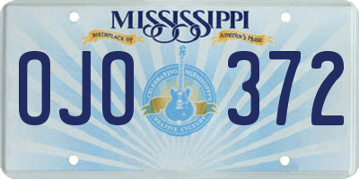 MS license plate OJO372
