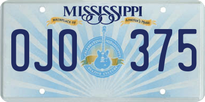MS license plate OJO375