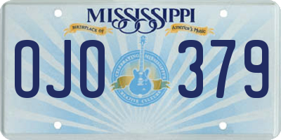 MS license plate OJO379