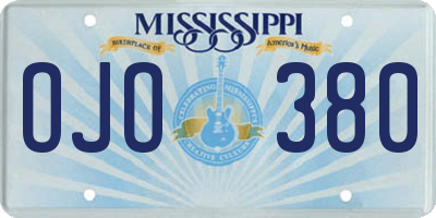 MS license plate OJO380