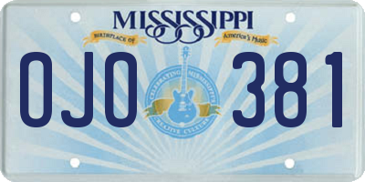 MS license plate OJO381