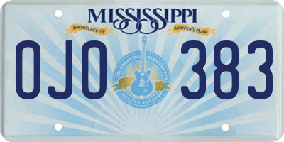 MS license plate OJO383