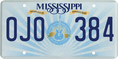 MS license plate OJO384