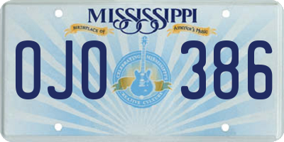 MS license plate OJO386