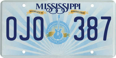 MS license plate OJO387