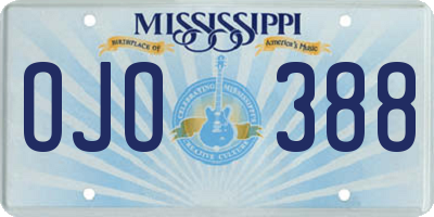 MS license plate OJO388