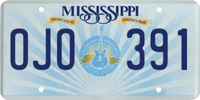 MS license plate OJO391