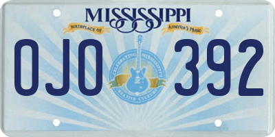 MS license plate OJO392