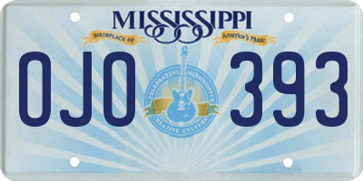 MS license plate OJO393